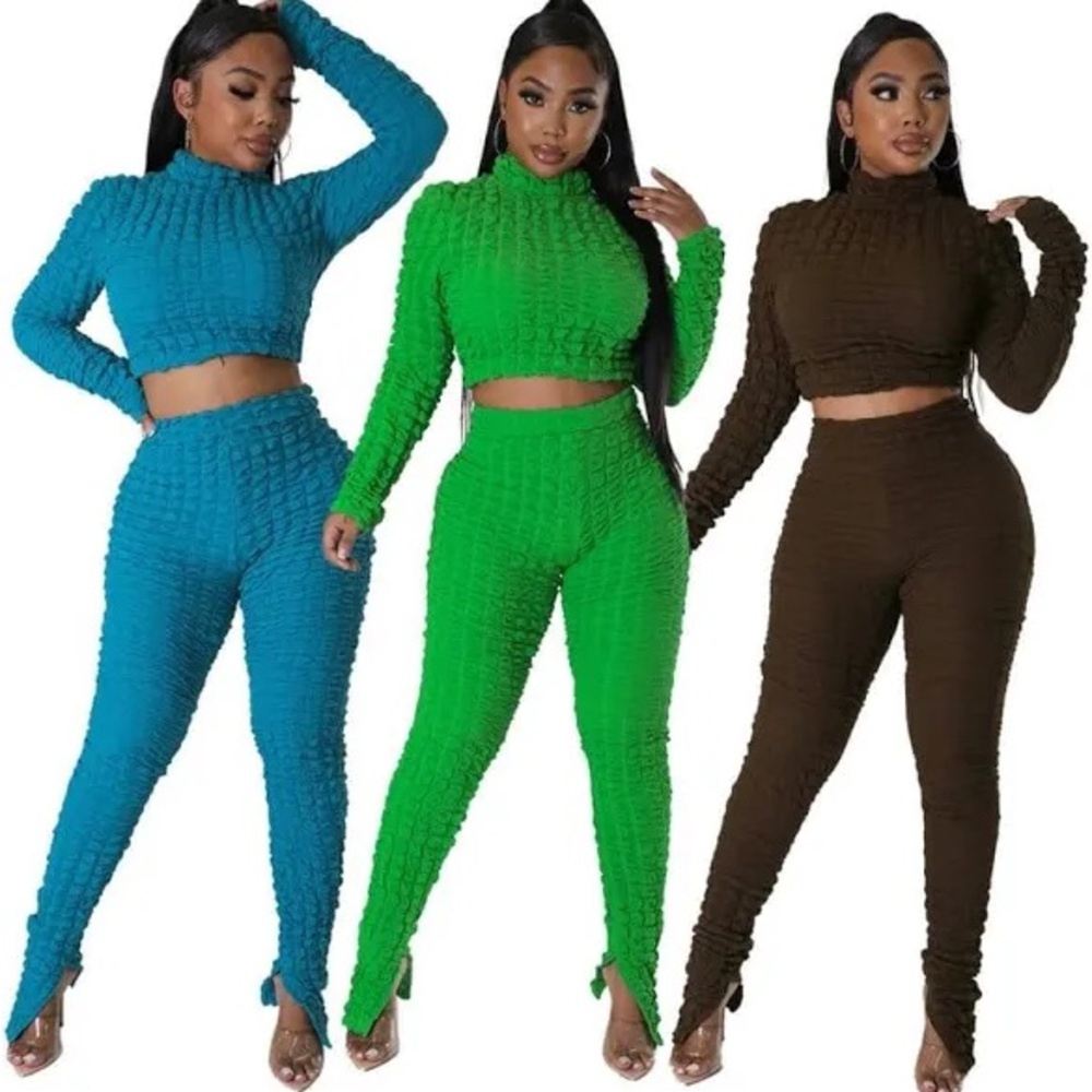 Stylish Women's Textured Pants & Jumpsuit Set